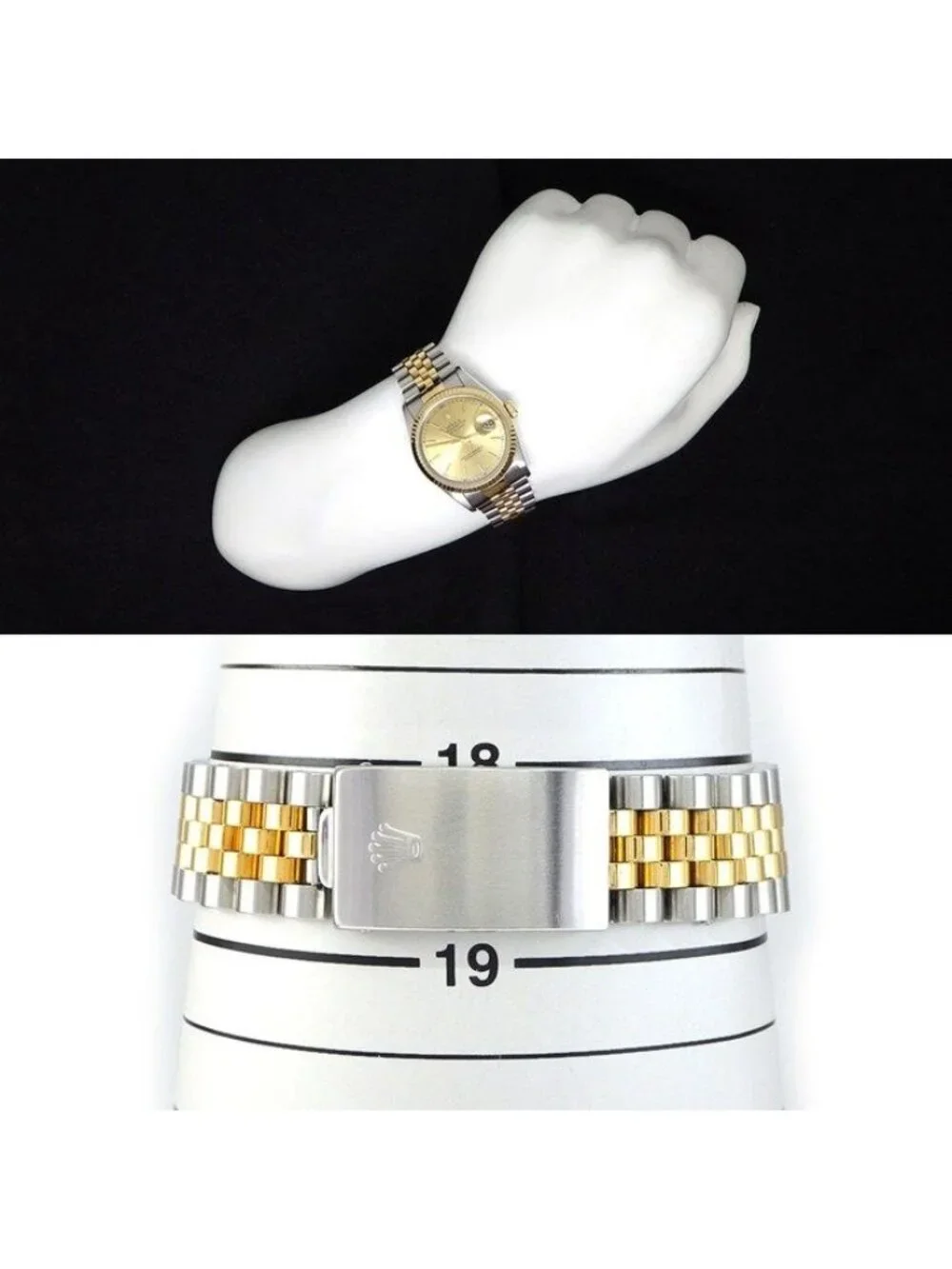 Rolex Watch Datejust Sunray Champagne Gold Color Dial Date 18k Yellow SS